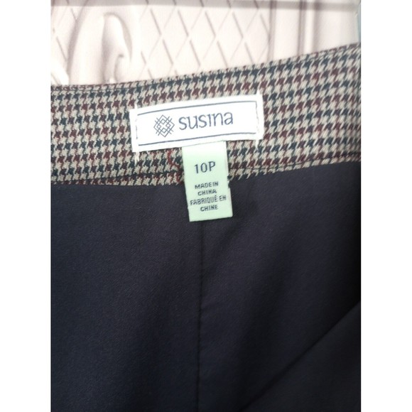 NWT Nordstrom Rack Susina Designer Mini Skirt SZ 10P Navy Indigo Plaid Full Zip - Picture 12 of 16